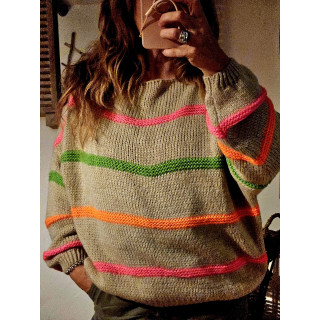 Pull rayures fluos