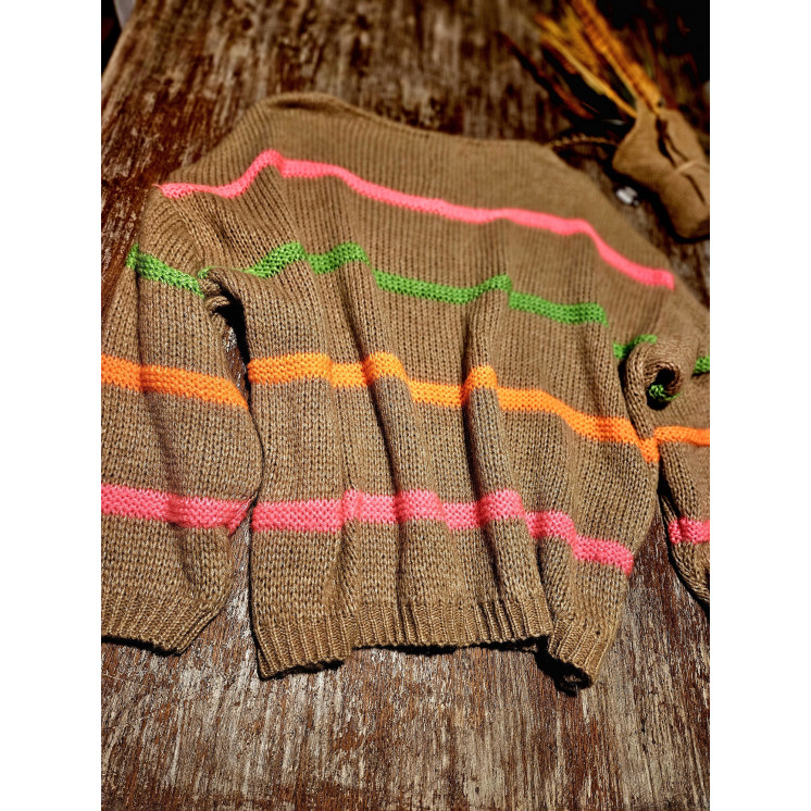 Pull rayures fluos