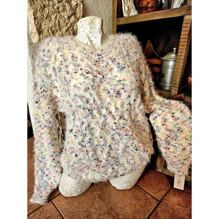 Pull maille torsadée tout doux