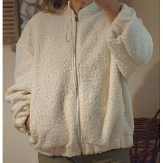 Veste bouclette fil lurex