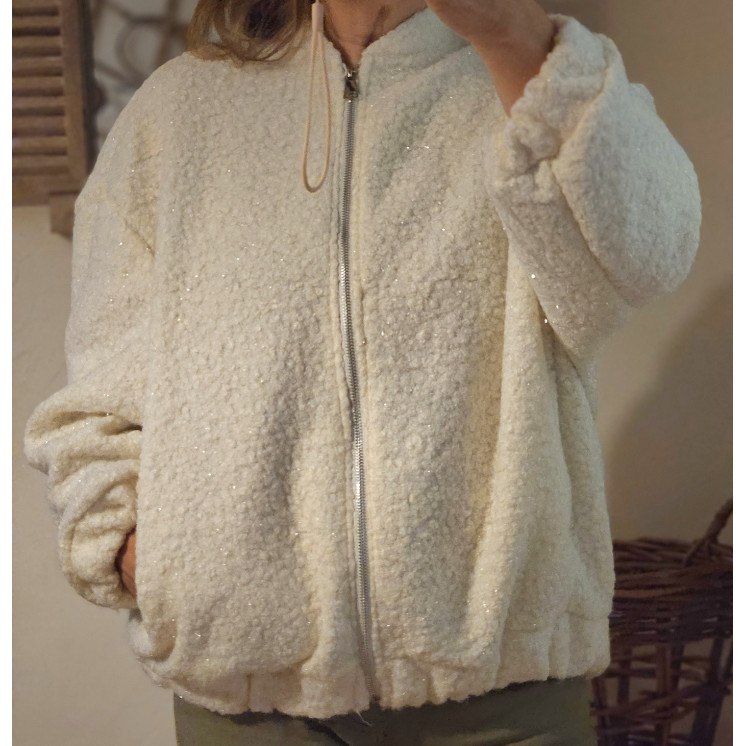 Veste bouclette fil lurex -50%