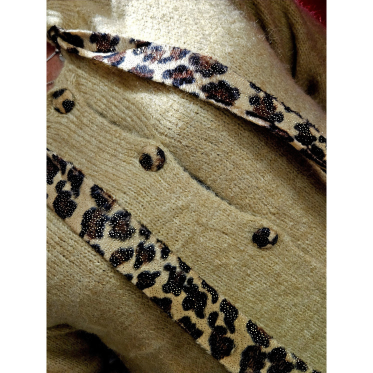Gilet avec ruban velours léopard