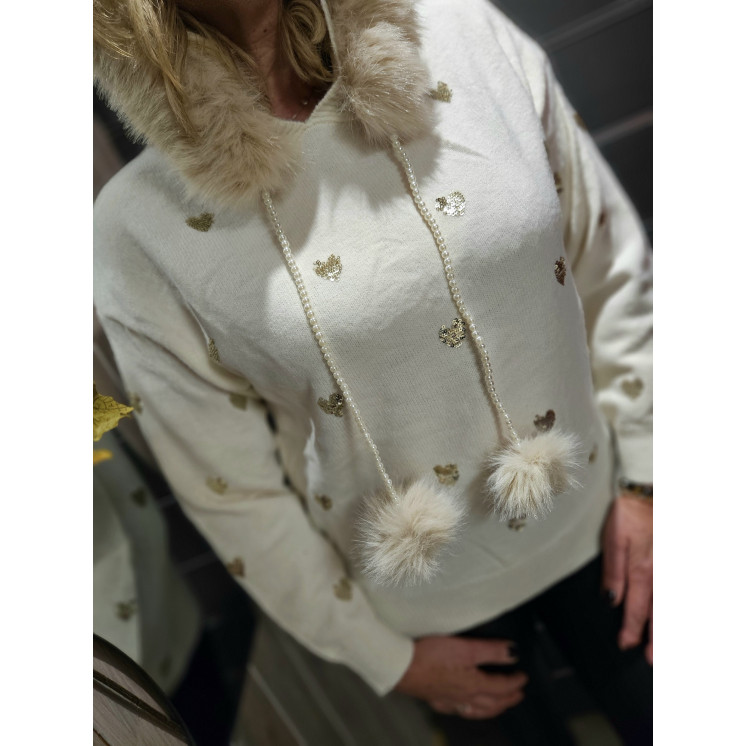 Pull capuche et fourrure