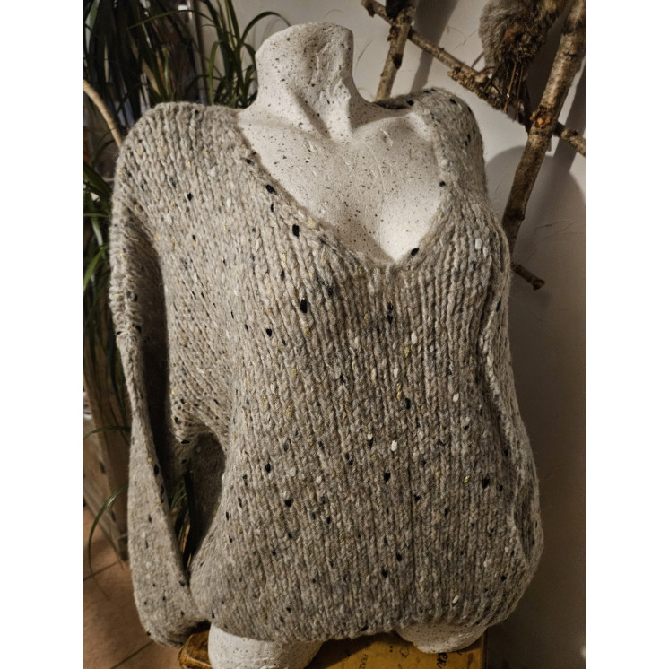 Pull grosse maille chiné