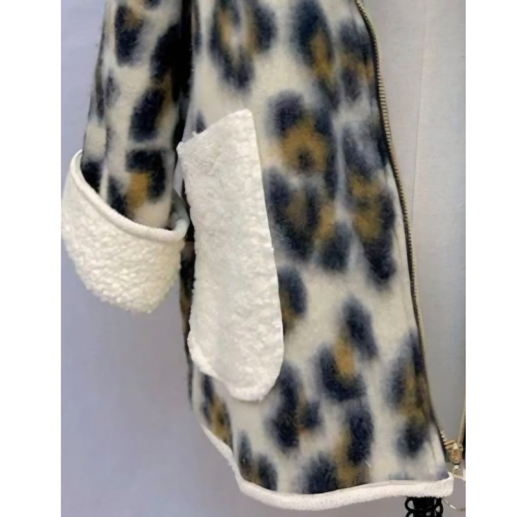 Manteau laine léopard -30%