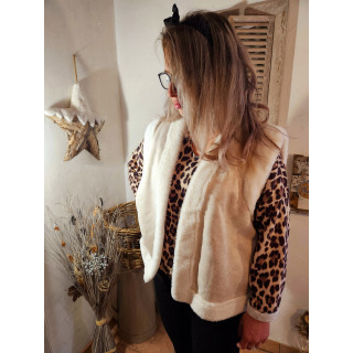 Gilet sans manche effet peau