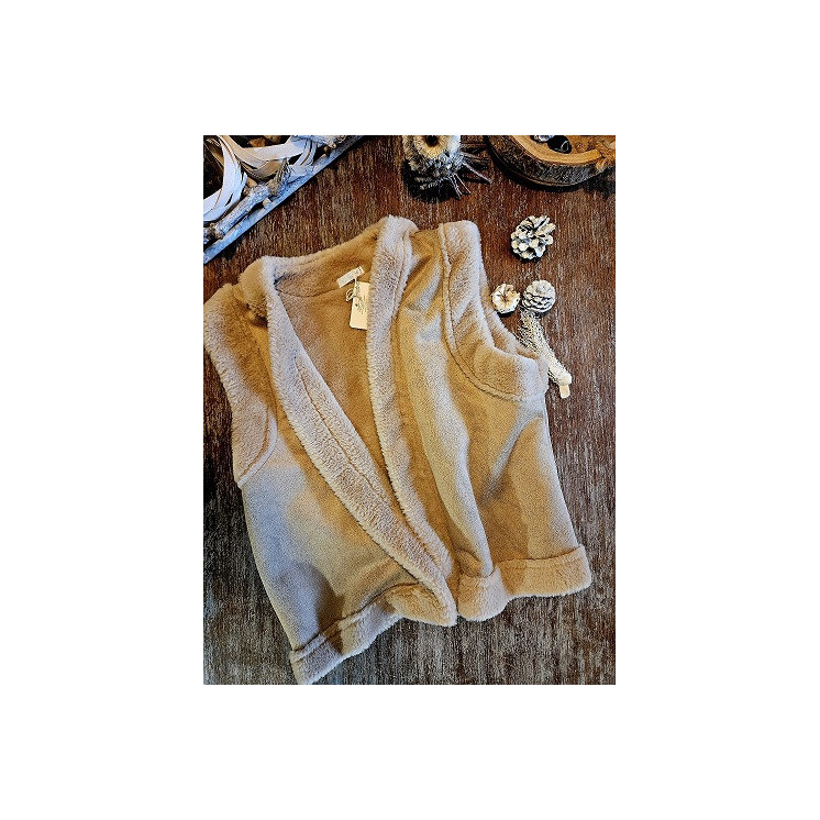 Gilet sans manche effet peau