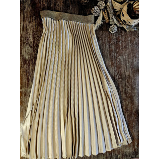 jupe plissée beige doré