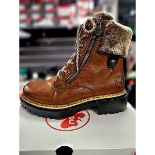 RIEKER Bottines fourrées simili cuir camel
