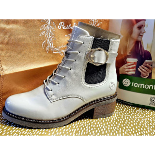 REMONTE bottines blanc casse vernis