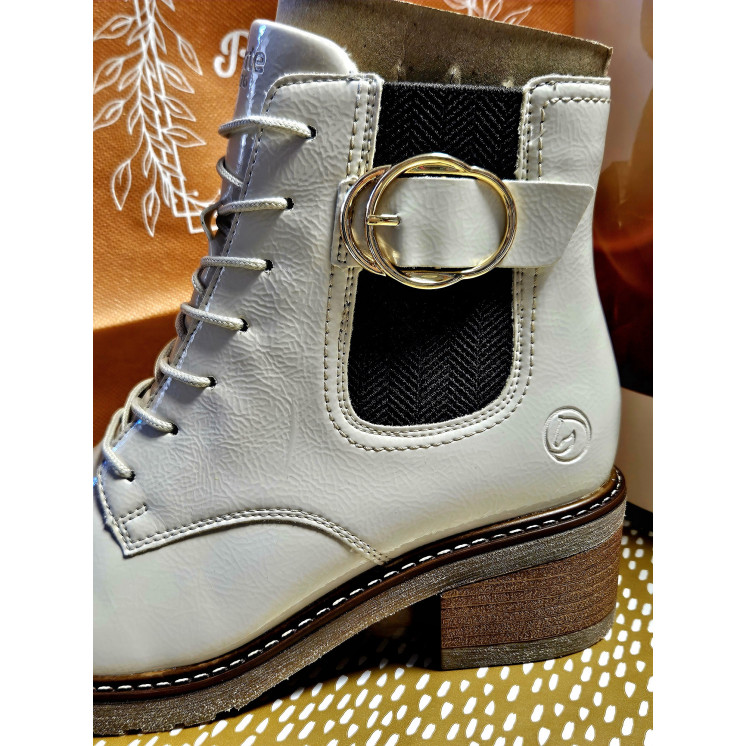 REMONTE bottines blanc cassé vernis