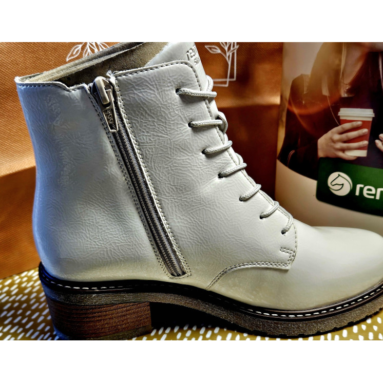 REMONTE bottines blanc cassé vernis