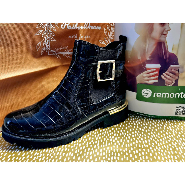 REMONTE Bottines noir vernis