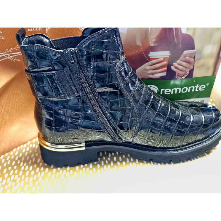 REMONTE Bottines noir vernis