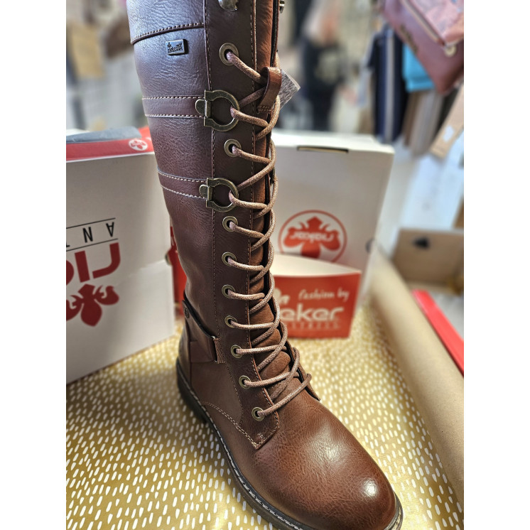 RIEKER bottes marron cuir TEX