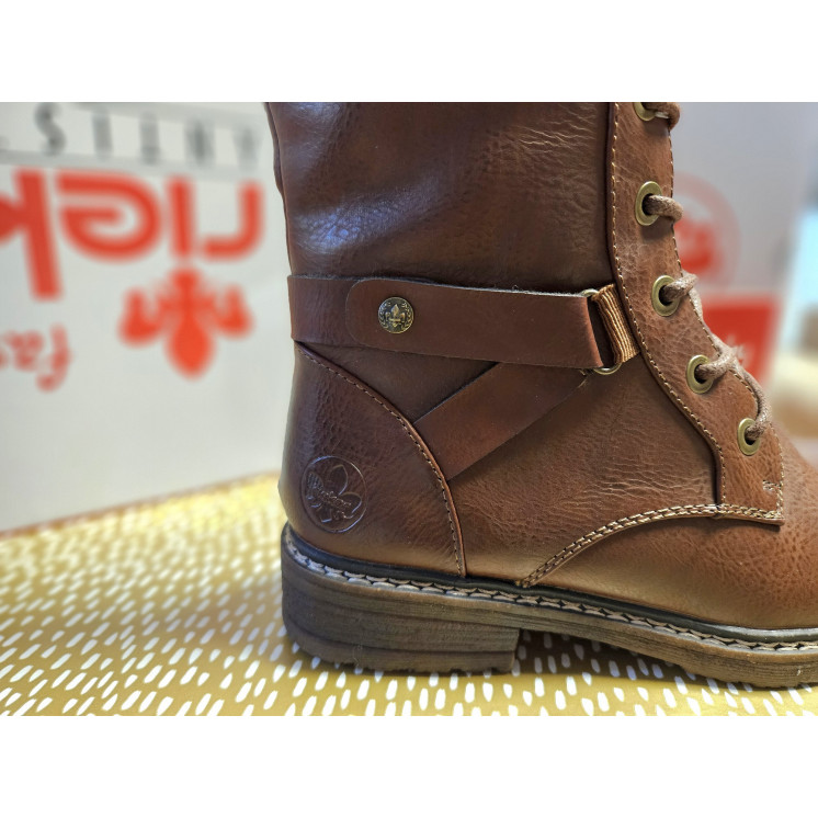 RIEKER bottes marron cuir TEX