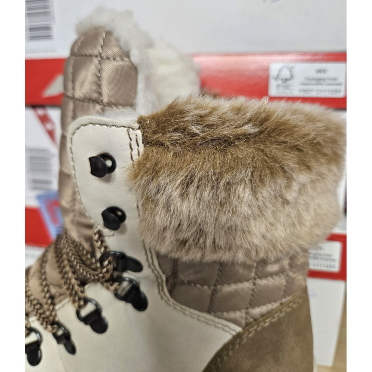 RIEKER après ski blanc cassé marron TEX