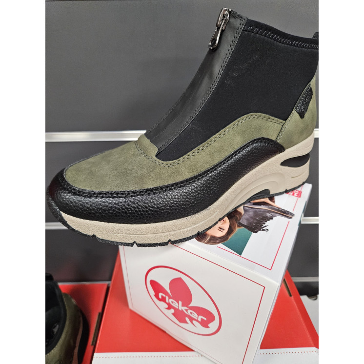 RIEKER basket montante kaki/noir