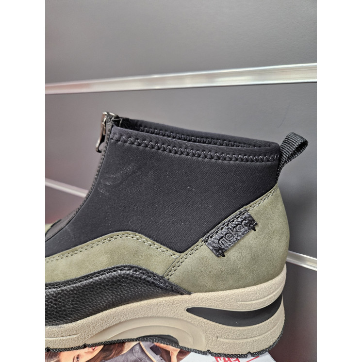 RIEKER basket montante kaki/noir
