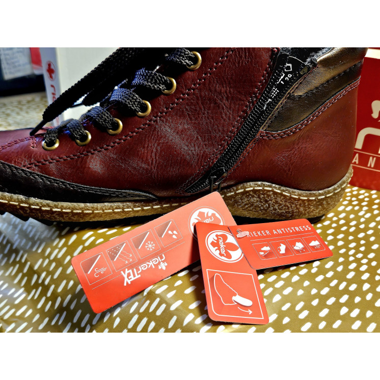 REMONTE basket bordeaux cuir et TEX