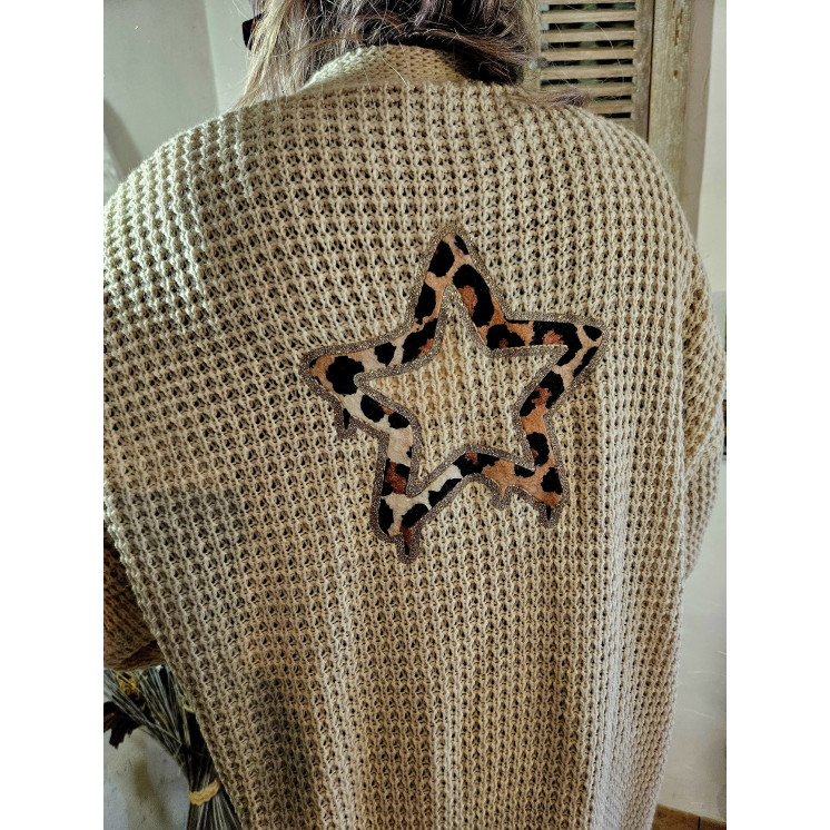 gilet long grosse maille