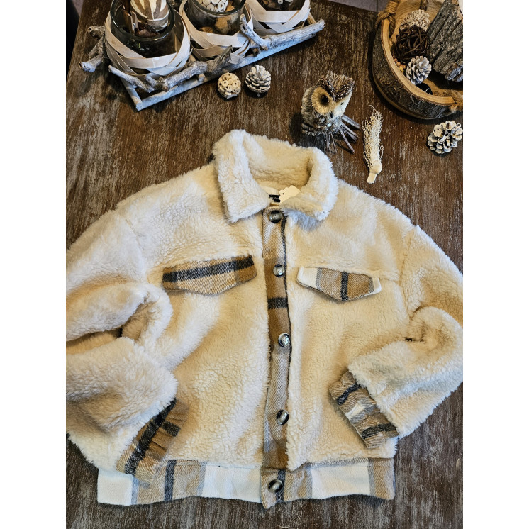 veste beige bouclette -50%