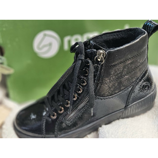 REMONTE basket montante noir cuir