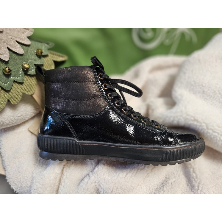 REMONTE basket montante noir cuir