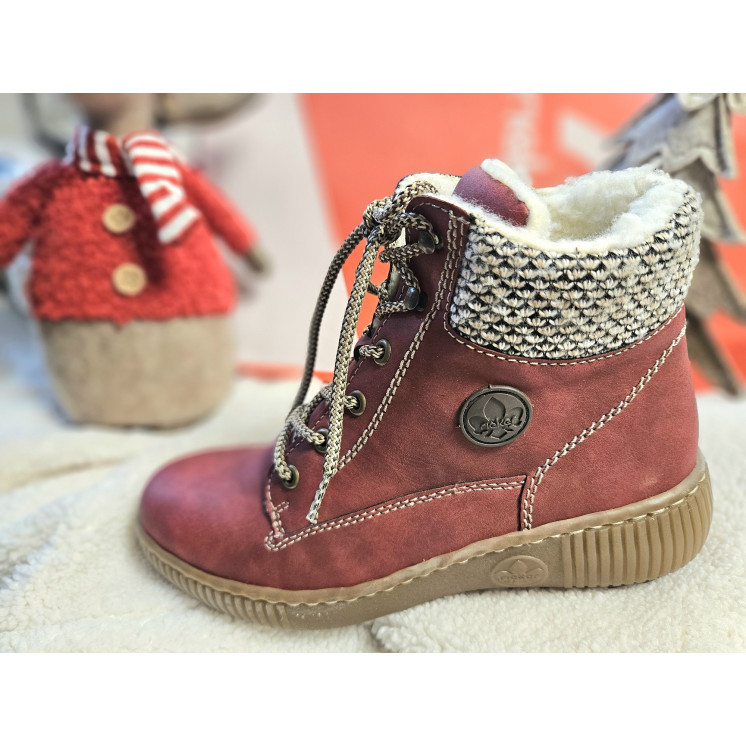 RIEKER baskets fourrées rouge