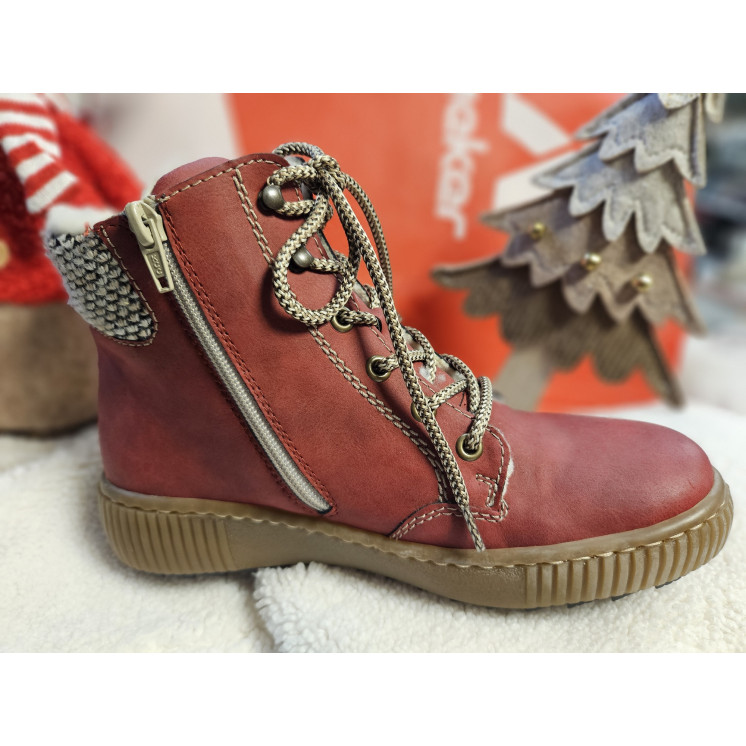 RIEKER baskets fourrées rouge