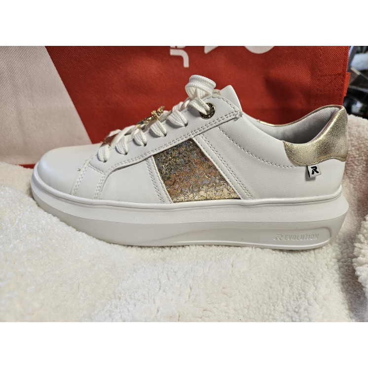 RIEKER révolution blanc/doré cuir