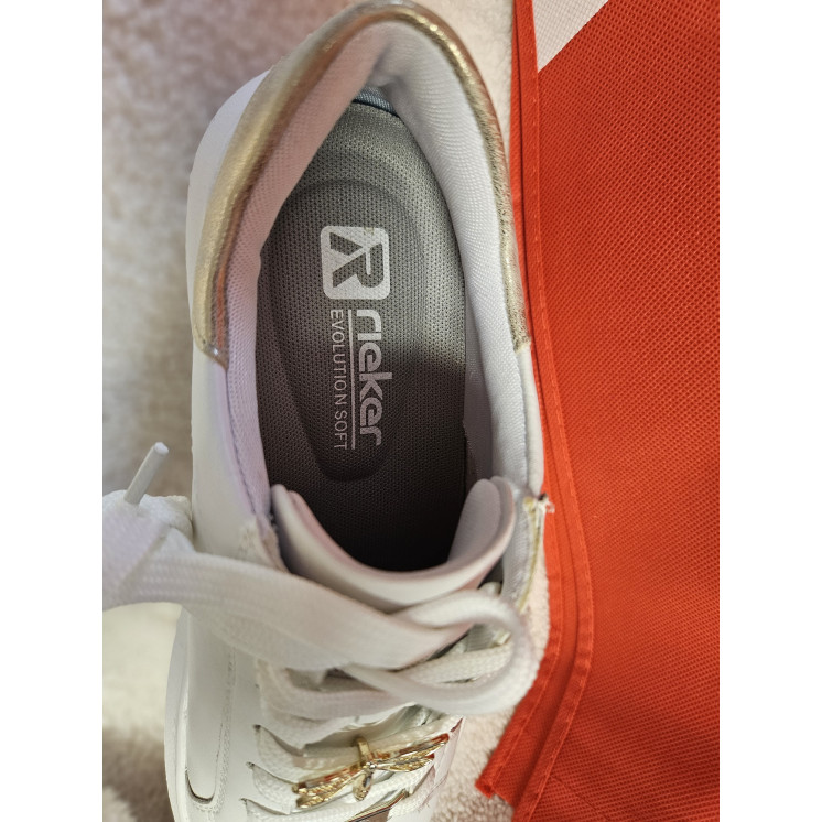 RIEKER révolution blanc/doré cuir
