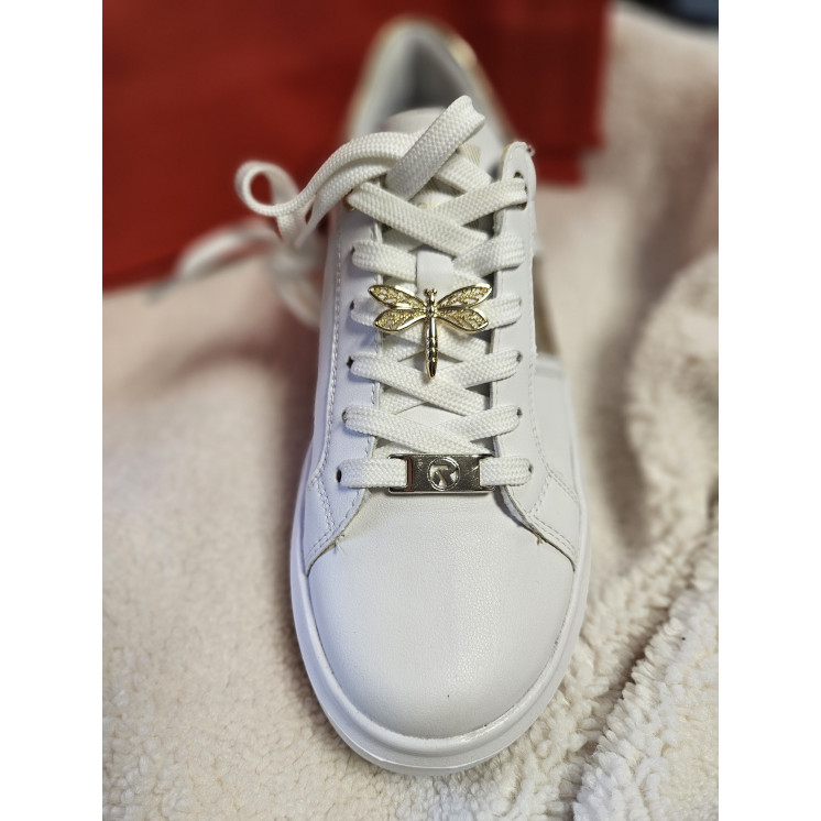 RIEKER révolution blanc/doré cuir