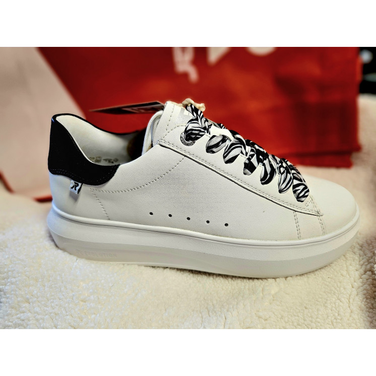 RIEKER Révolution cuir blanc /noir