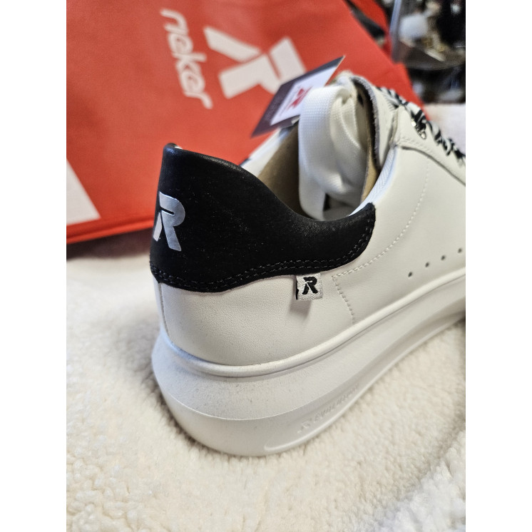RIEKER Révolution cuir blanc /noir