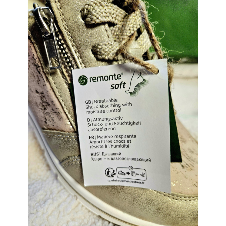 REMONTE basket  pied large doré irisé